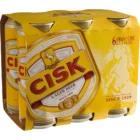 Cisk Lager Bier 6er-Pack mit 330-ml-Dosen im gelben Karton