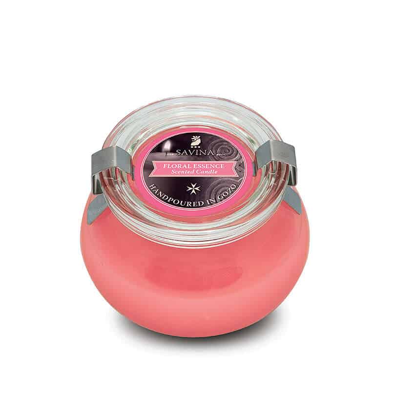 floral CANDLE ROUND closed Pink Floral Essence Duft Kerze