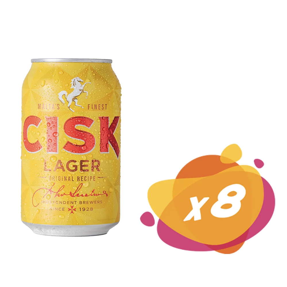 8 Cisk Lager 330 Cans 8 Pack Cisk Lager Bier aus Malta