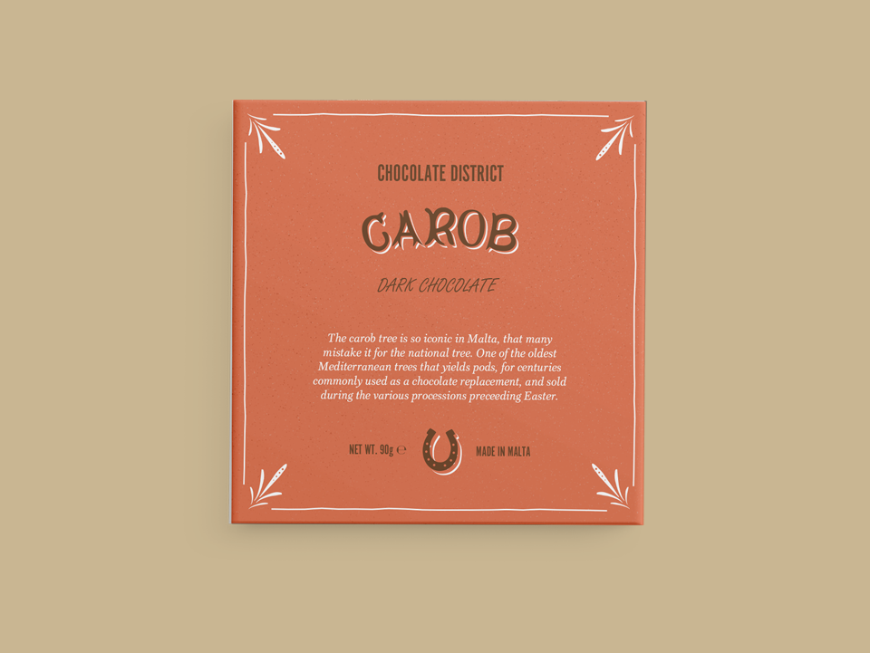 Carob-Caramel schokolade mit johannisbrot geschmack
