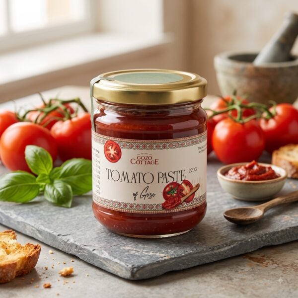 Gozo Cottage Kunserva Tomatenmark im 220-g-Glas mit Tomaten und Röstbrot