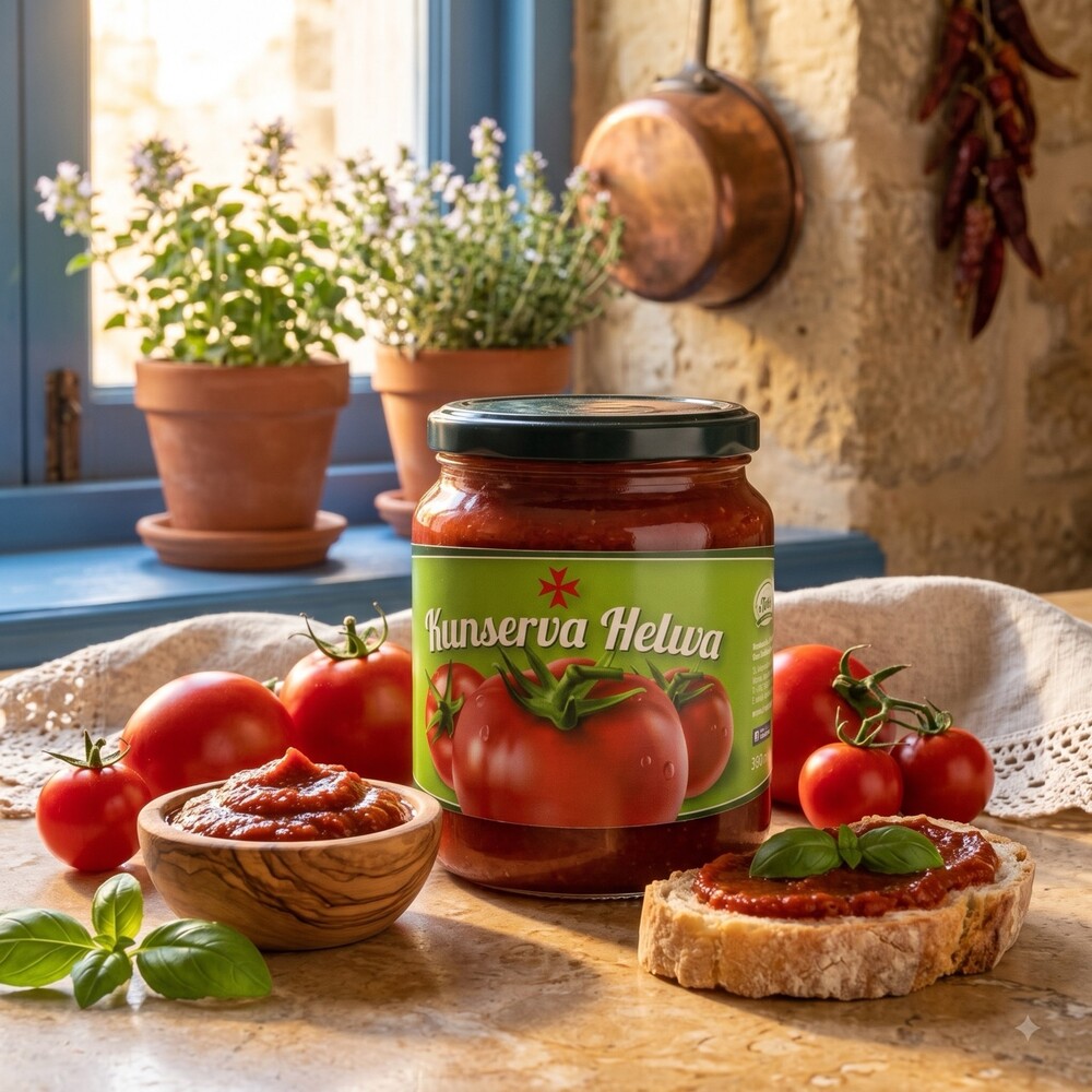 Tomatenmark 3 Large It Tokk Kunserva Helwa Tomatenmark im 400-g-Glas mit Tomaten und Röstbrot
