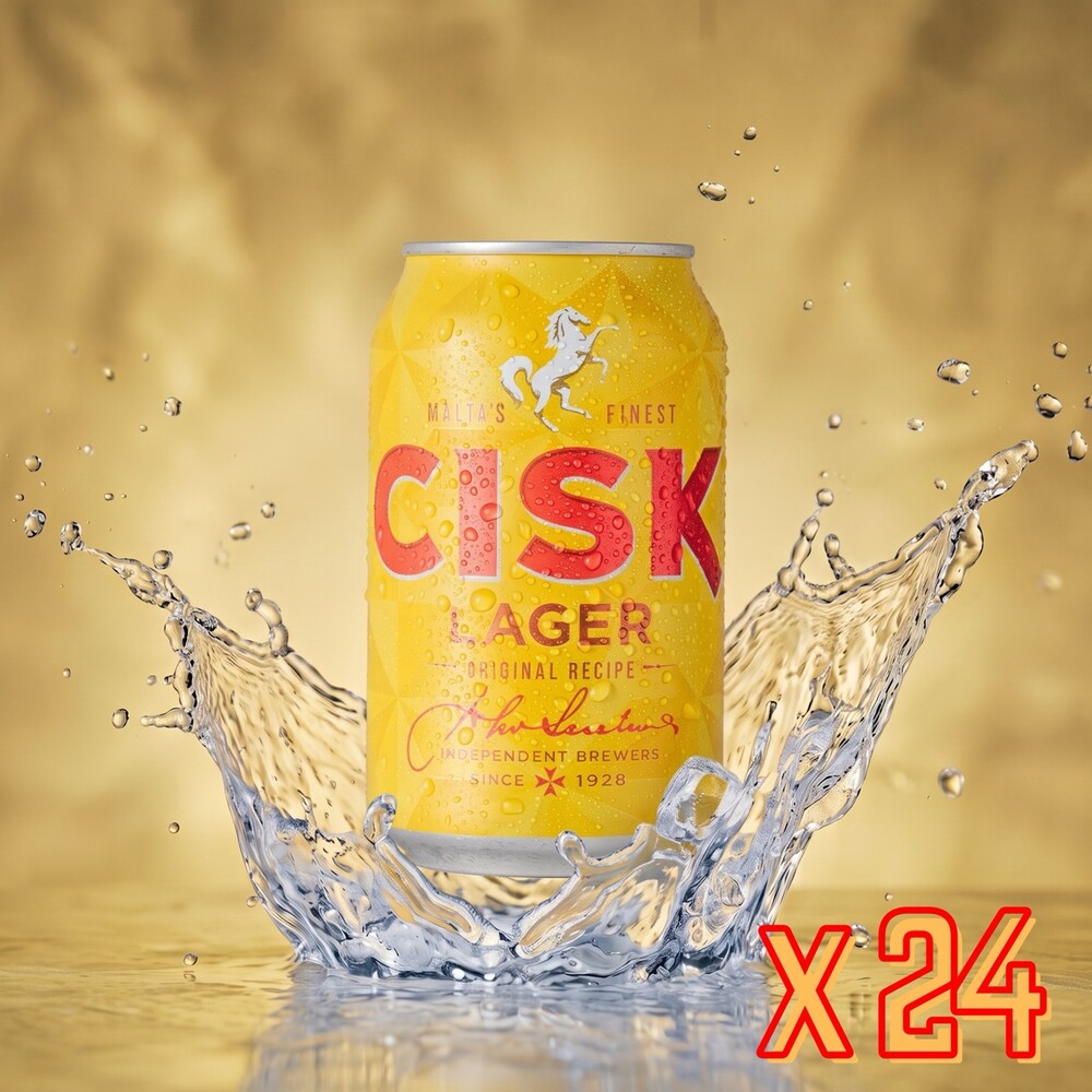 Cisk Lager Dose 330 ml 24er-Pack Cisk Lager Bier aus Malta in der 330-ml-Dose als 24er-Pack