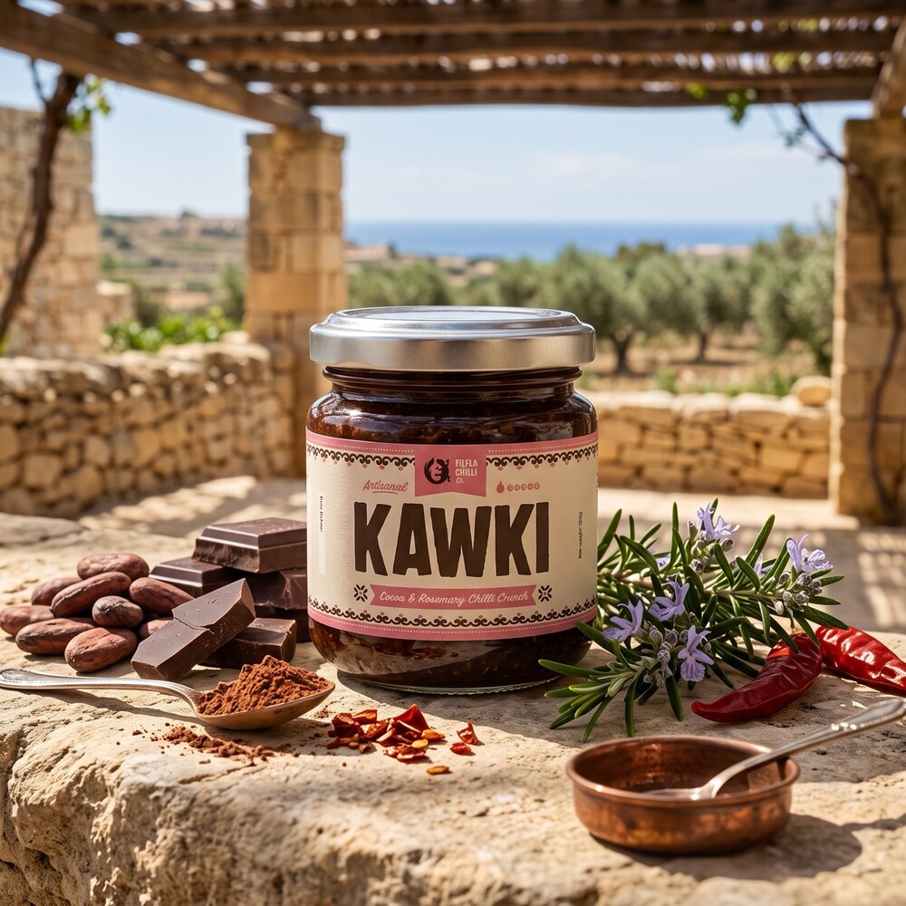 Kawki Kakao-Rosmarin-Chili-Konfituere 212ml Kawki Konfituere aus Kakao, Rosmarin und Chili, 212 ml
