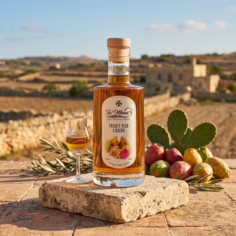 Kaktusfeigen Likoer Ta Mena 200ml Ta Mena Kaktusfeigen-Likoer 200 ml von der Insel Gozo