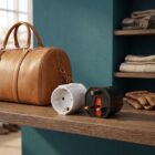 Reiseadapter von EU-Schuko auf maltesische Steckdose neben einer Reisetasche